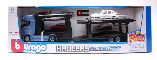 MODELLINO IN SCALA COMPATIBILE CON SCANIA S730 HIGHLINE CAB CAR CARRIER + PORSCHE MACAN 1:43 BURAGO BU31467