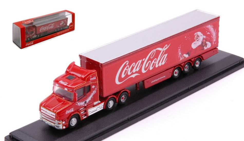 SCALE MODEL COMPATIBLE WITH SCANIA T CAB BOX TRAILER COCA COLA 12 mm OXFORD OXFNTCAB007CC