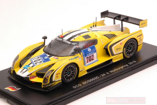 SCALE MODEL COMPATIBLE WITH SCG N.702 24 H NURBURGRING 2016 MUTSCH-WESTPHAL-SIMONSEN-LASER 1:43 SPARK MODEL SG242