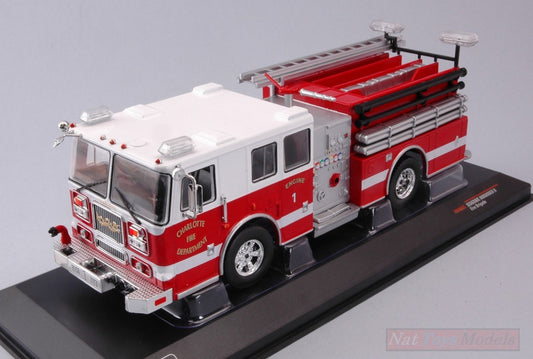 MODELLINO IN SCALA COMPATIBILE CON SEAGRAVE MARAUDER II CHARLOTTE FIRE DEPARTMENT 1:43 IXO MODEL TRF006