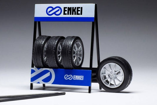 SCALE MODEL COMPATIBLE WITH SET 4 WHEELS ENKEI SILVER 1:18
 IXO MODEL 18SEP013
