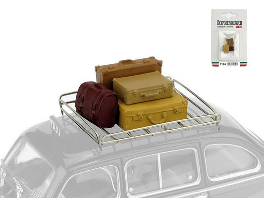 SCALE MODEL COMPATIBLE WITH 60'S SUITCASE SET WITH LUGGAGE RACK 1:43 BRUMM BMF104