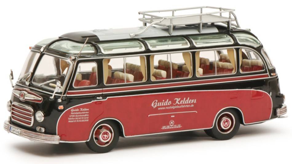 SCALE MODEL COMPATIBLE WITH SETRA S6 BUS GUIDO KELDERS 1955 RED/BROWN 1:43 SCHUCO SH450284300