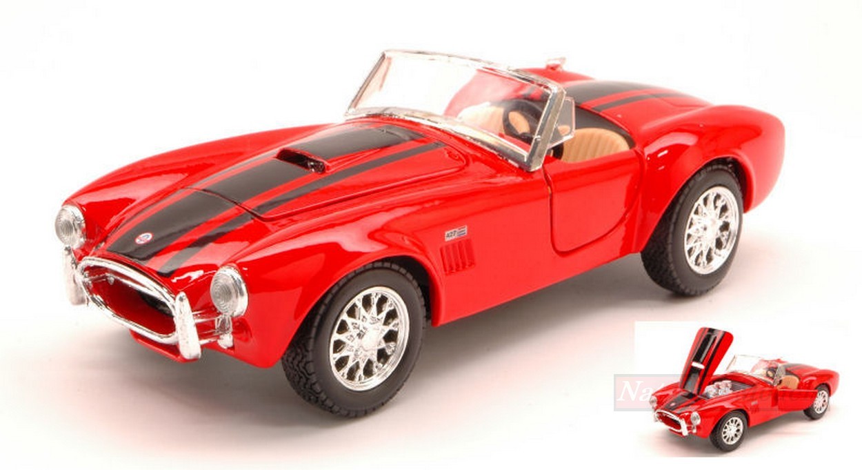 SCALE MODEL COMPATIBLE WITH SHELBY COBRA 427 1965 RED/BLACK 1:24 MAISTO MI31276