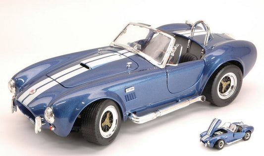 MODELLINO IN SCALA COMPATIBILE CON SHELBY COBRA 427 S/C 1964 BLUE/WHITE 1:18 LUCKY YM92058MB