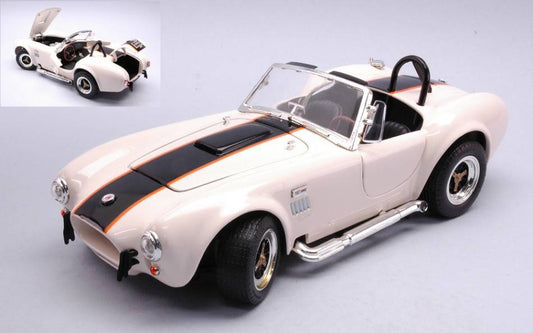 SCALE MODEL COMPATIBLE WITH SHELBY COBRA 427 S/C 1964 CREAM W/BLACK STRIPES 1:18 LUCKY DIE CAST LDC92058CR