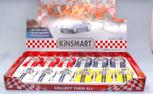 SCALE MODEL COMPATIBLE WITH SHELBY COBRA 427 S/C 1965 1:32 KINSMART KT5322D