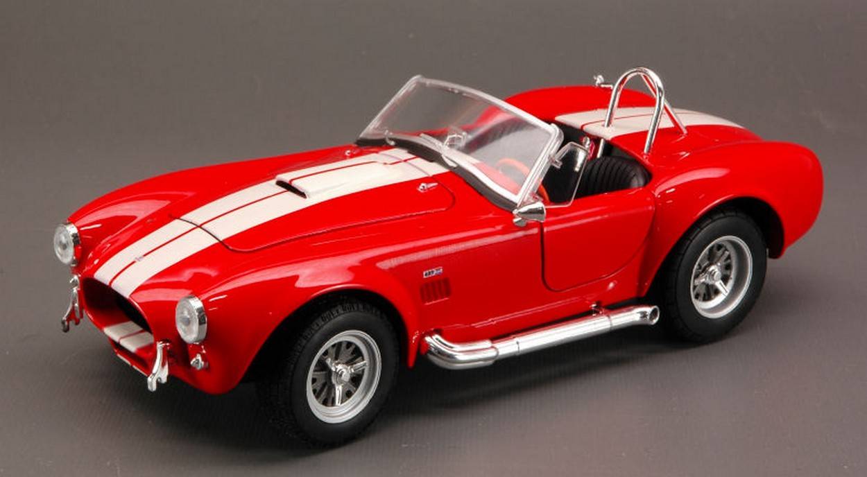 SCALE MODEL COMPATIBLE WITH SHELBY COBRA 427 SC 1965 RED/WHITE 1:24 WELLY WE2693