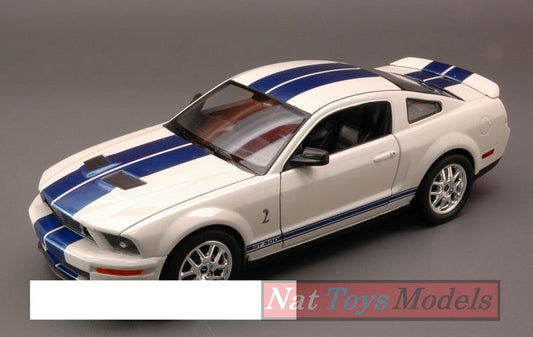 SCALE MODEL COMPATIBLE WITH SHELBY COBRA GT 500 2007 WHITE 1:24 WELLY WE1543