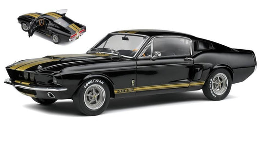 SCALE MODEL COMPATIBLE WITH SHELBY GT500 1967 BLACK GOLD STRIPES 1:18 SOLID SL1802908