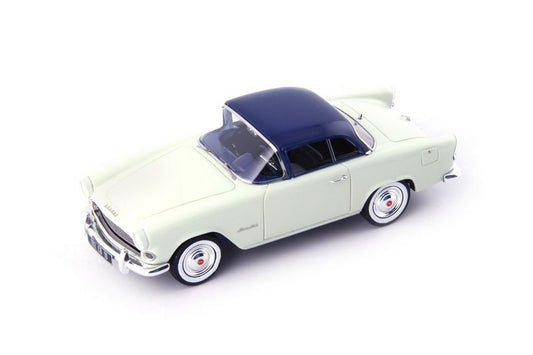 SCALE MODEL COMPATIBLE WITH SIMCA ARONDE PLEIN CIEL 1957 LIGHT GREEN-DARK BLUE 1:43 AUTOCULT ATC02024
