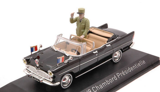 MODELLINO IN SCALA COMPATIBILE CON SIMCA V8 CHAMBOARD PRESIDENTIELLE 1960 W/FIGURE 1:43 NOREV NV574032