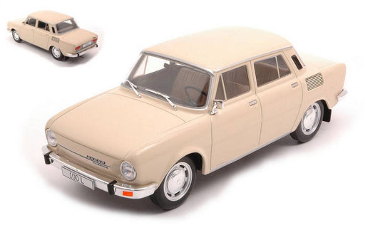 SCALE MODEL COMPATIBLE WITH SKODA 100 L LIGHT BEIGE 1:24 WHITEBOX WB124077