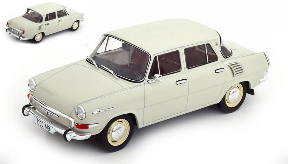 SCALE MODEL COMPATIBLE WITH SKODA 1000 MB 1964 LIGHT GRAY 1:18 MODELCARGROUP MCG18275
