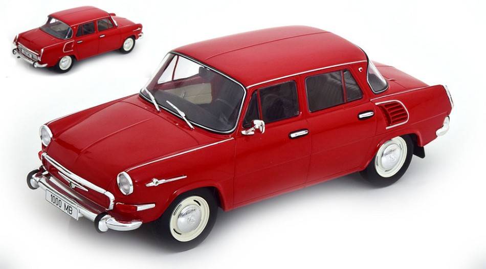 SCALE MODEL COMPATIBLE WITH SKODA 1000 MB 1964 RED 1:18 MODELCARGROUP MCG18274