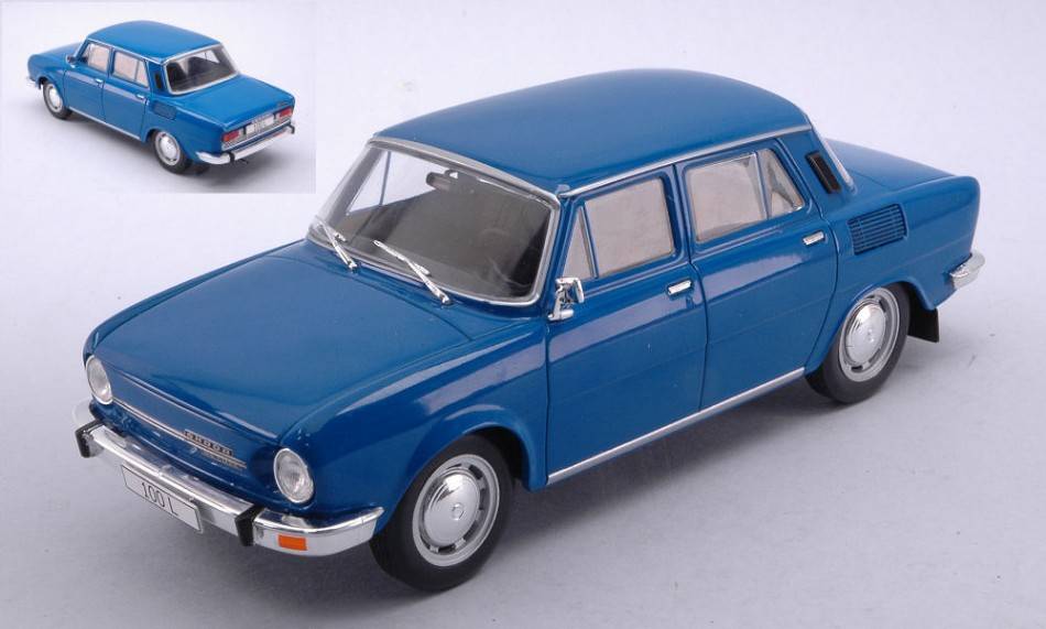 SCALE MODEL COMPATIBLE WITH SKODA 100L BLUE 1:24 WHITEBOX WB124107 MODEL