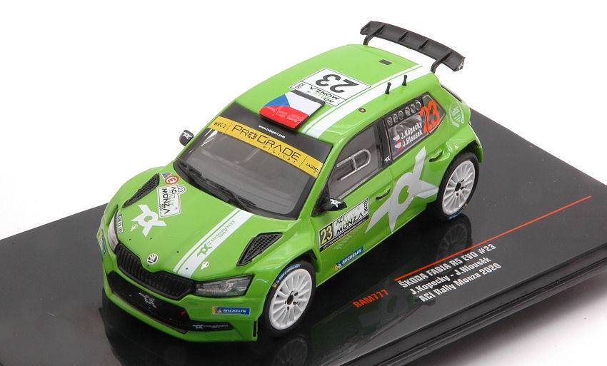 SCALE MODEL COMPATIBLE WITH SKODA FABIA R5 EVO N.23 RALLY MONZA 2020 KOPECKY-HLOUSEK 1:43 IXO MODEL RAM777