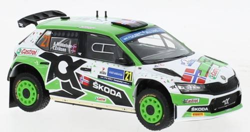 MODÈLE RÉDUIT COMPATIBLE AVEC SKODA FABIA RALLY2 EVO N.21 RALLY ESTLAND 2022 MIKKELSEN/ERIKSEN 1:43 IXO MODEL RAM862