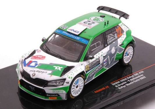 MODELE REDUIT COMPATIBLE AVEC SKODA FABIA RALLY2 EVO N.22 RALLYE MONTE CARLO 2022 GRYAZIN/ALEKSAND.1:43 IXO MODEL RAM840