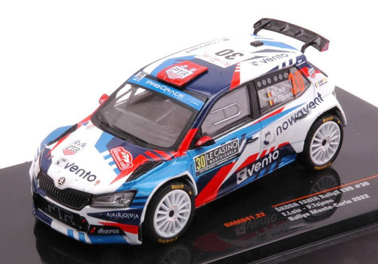 MODELE REDUIT COMPATIBLE AVEC SKODA FABIA RALLY2 EVO N.30 RALLYE MONTE CARLO 2022 LOIX/TSJOEN 1:43 IXO MODEL RAM841
