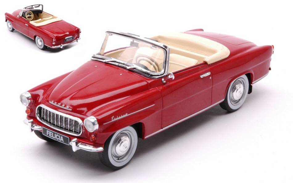 SCALE MODEL COMPATIBLE WITH SKODA FELICIA CONVERTIBLE 1959 DARK RED 1:24 WHITEBOX WB124154