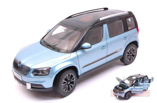 MODELLINO IN SCALA COMPATIBILE CON SKODA YETI FL OUTDOOR 2013 LIGHT BLUE METALLIC 1:18 ABREX AB18033SK