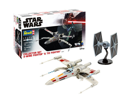 SCALE MODEL COMPATIBLE WITH STAR WARS COLLECTOR SET X-WING FIGHTER &amp; TIE FIGHTER KIT 1:57 - 1:65 REVELL RV06054