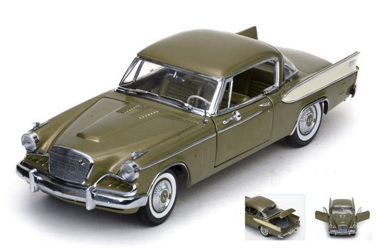 MODELLINO IN SCALA COMPATIBILE CON STUDEBAKER GOLDEN HAWK 1957 TIARA GOLD 1:18 SUNSTAR SS6150