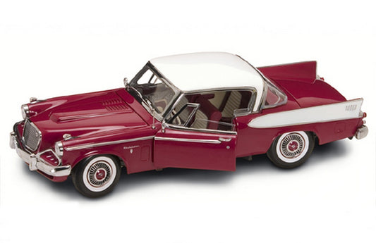 MODELE REDUIT COMPATIBLE AVEC STUDEBAKER GOLDEN HAWK 1958 ROUGE 1:18 YAT MING YM20018R