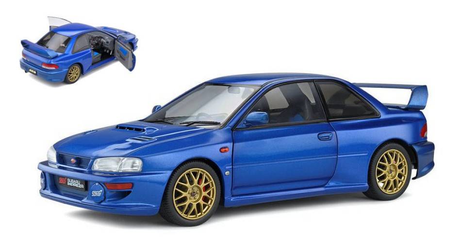 MODELLINO IN SCALA COMPATIBILE CON SUBARU IMPREZA 22B 1998 SONIC BLUE 1:18 SOLIDO SL1807401