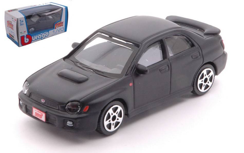 MODELLINO IN SCALA COMPATIBILE CON SUBARU IMPREZA MATT BLACK 1:43 BURAGO BU30109B