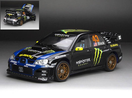 SCALE MODEL COMPATIBLE WITH SUBARU IMPREZA WRC06 N.43 GYMCANA 2008 KEN BLOCK BLACK/BLUE 1:18 SUNSTAR SS5582