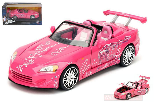 SCALE MODEL COMPATIBLE WITH SUKI HONDA S2000 FAST &amp; FURIOUS PINK 1:24 JADA TOYS JADA97604
