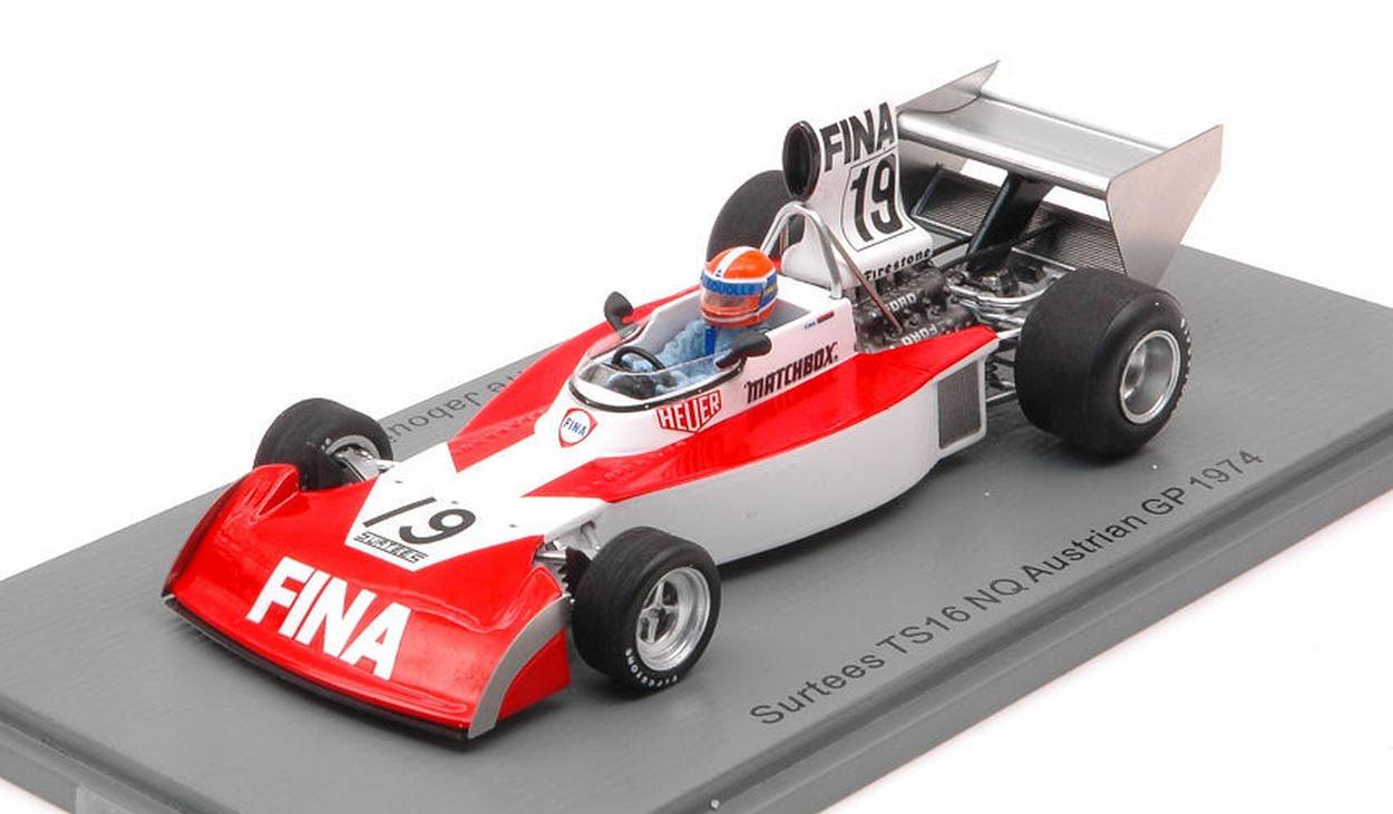 SCALE MODEL COMPATIBLE WITH SURTEES TS16 JEAN PIERRE JABOUILLE 1974 N.19 NQ AUSTRIAN GP 1:43 SPARK MODEL S9662