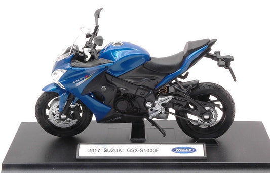 MODÈLE RÉDUIT COMPATIBLE AVEC SUZUKI GSX-S1000F 2017 1:18 WELLY WE38511N
