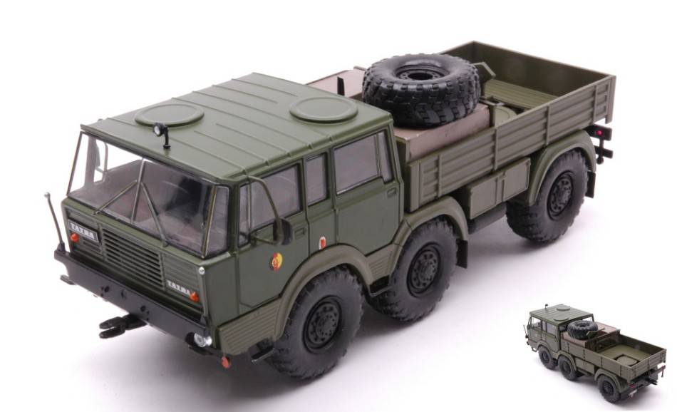 MODELE REDUIT COMPATIBLE AVEC TATRA 813 6x6 1968 OLIVE/WHITE NVA 1:43 IXO MODEL TRU041