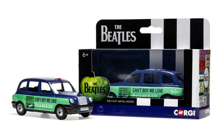 MODELLINO IN SCALA COMPATIBILE CON THE BEATLES LONDON TAXI CAN'T BUY ME LOVE 1:36 CORGI CC85935
