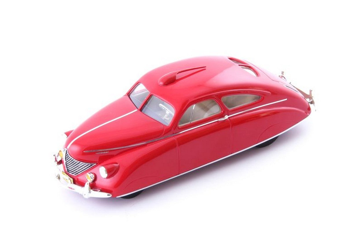 MODELLINO IN SCALA COMPATIBILE CON THOMAS ROCKET CAR 1938 RED 1:43 AUTOCULT ATC04030