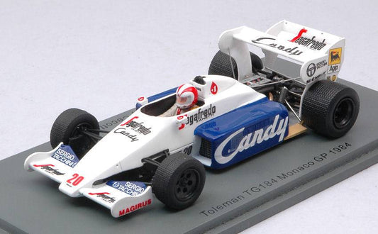 SCALE MODEL COMPATIBLE WITH TOLEMAN TG184 JOHNNY CECOTTO N.20 MONACO GP 1984 1:43 SPARK MODEL S2779