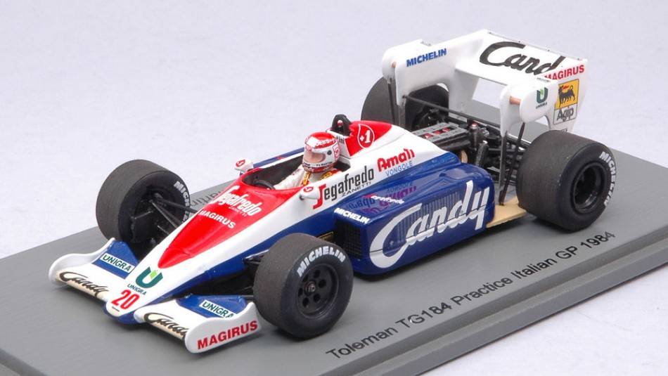 SCALE MODEL COMPATIBLE WITH TOLEMAN TG184 PIERLUIGI MARTINI 1984 N.20 PRACTICE ITALIAN GP 1:43 SPARK MODEL S2782