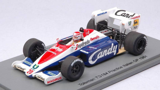 SCALE MODEL COMPATIBLE WITH TOLEMAN TG184 PIERLUIGI MARTINI 1984 N.20 PRACTICE ITALIAN GP 1:43 SPARK MODEL S2782