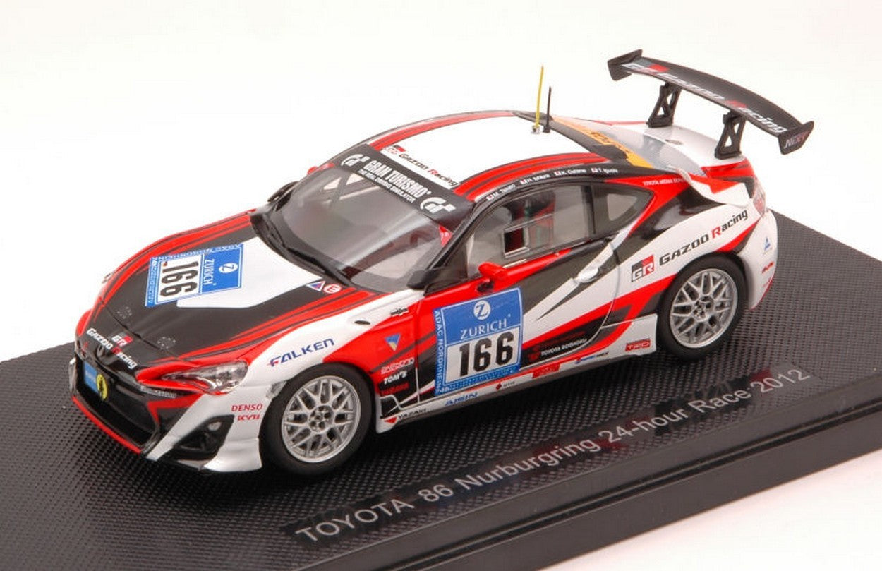 MODÈLE RÉDUIT COMPATIBLE AVEC TOYOTA 86 N.166 NURBURGRING 2012 TAKAKI-ISHIURA-OSHIMA-IGUCHI 1:43 EBBRO EB44892