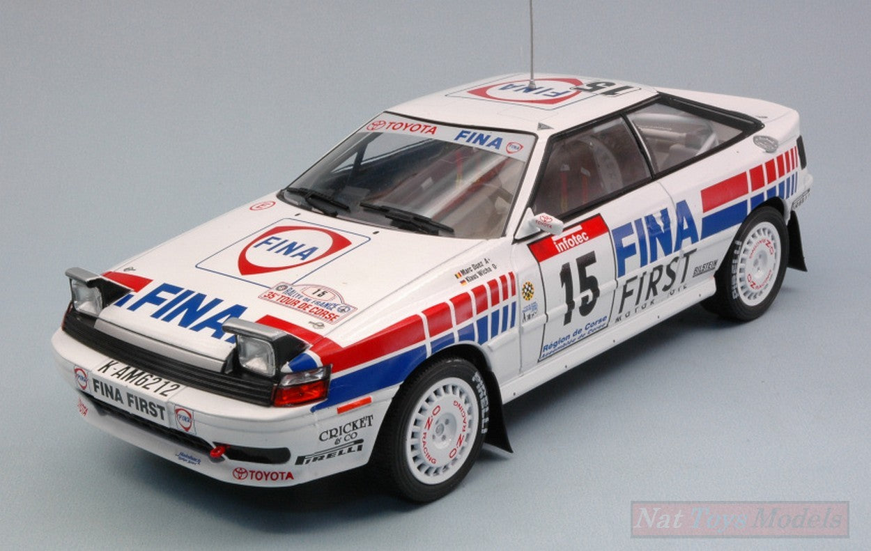 MODELE REDUIT COMPATIBLE AVEC TOYOTA CELICA GT-4 N.15 4ème TOUR DE CORSE 1991 M.DUEZ-K.WICHA 1:18 TRIPLE 9 T9-1800200