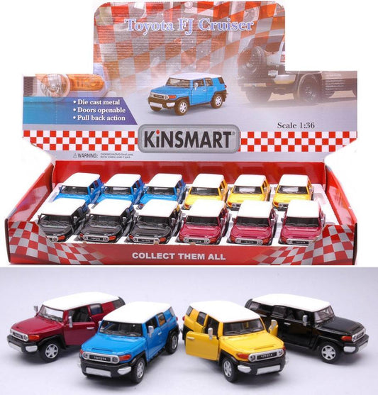 SCALE MODEL COMPATIBLE WITH TOYOTA FJ CRUISER COL.ASS.cm 12 1:36 KINSMART KT89113