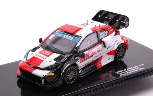 MODELE REDUIT COMPATIBLE AVEC TOYOTA GR YARIS N.18 RALLYE MONTE CARLO 2022 KATSUTA/JOHSTON 1:43 IXO MODEL RAM834