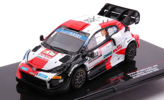 MODÈLE RÉDUIT COMPATIBLE AVEC TOYOTA GR YARIS RALLY1 N.69 SAFARI RALLY 2022 ROVANPERA/HALTTUNEN 1:43 IXO MODEL RAM856