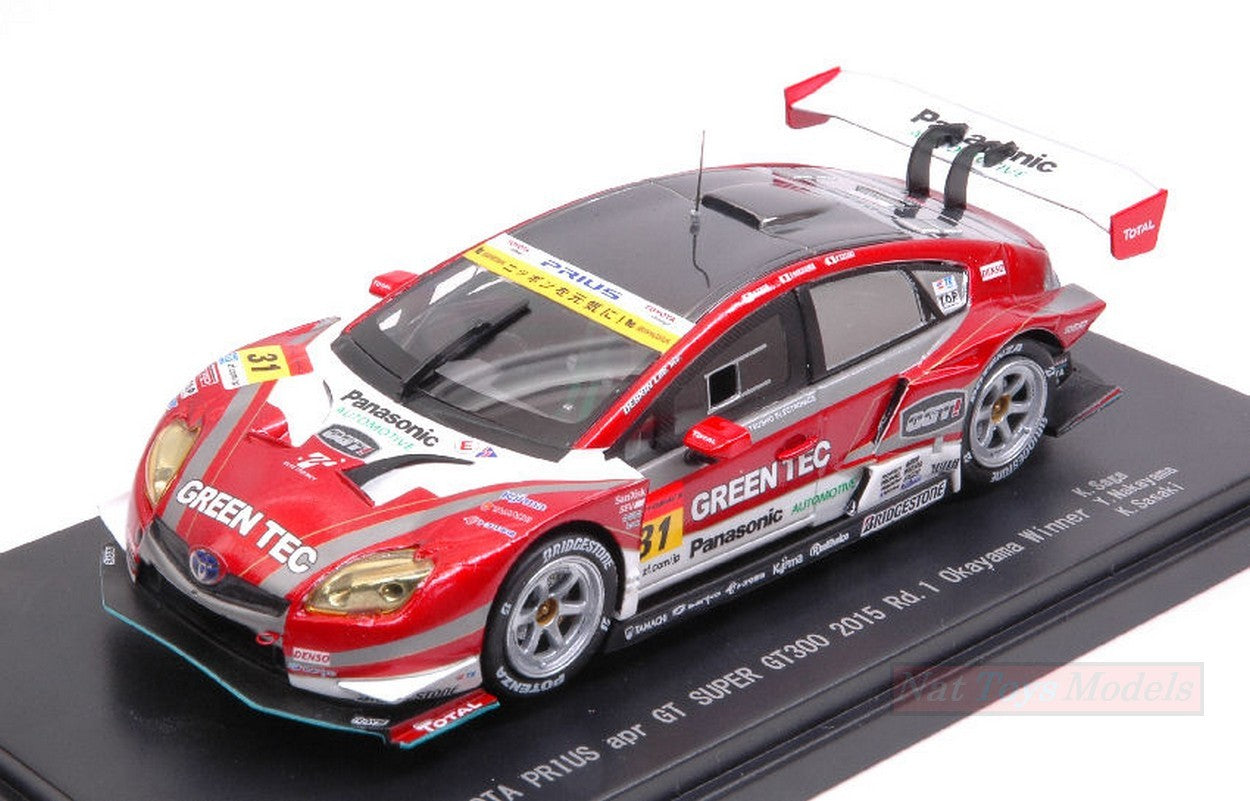 SCALE MODEL COMPATIBLE WITH TOYOTA PRIUS N.31 WINNER OKAYAMA SUPER GT 300 2015 SAGA-SASAKI 1:43 EBBRO EB45295