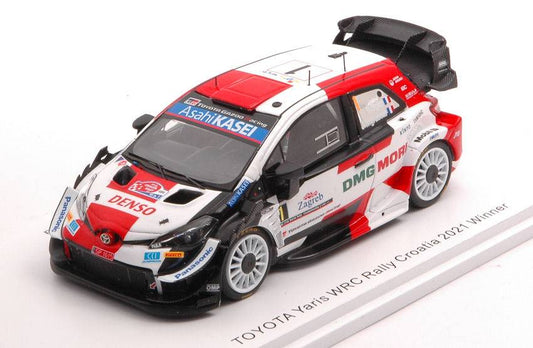 MODELE REDUIT COMPATIBLE AVEC TOYOTA YARIS WRC N.1 WINNER RALLYE DE CROATIE 2021 S.OGIER-J.INGRASSIA 1:43 SPARK MODEL S6588