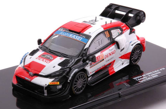 MODELE REDUIT COMPATIBLE AVEC TOYOTA YARIS WRC N.18 RALLY YPERN 2022 KATSUTA-JOHNSTON 1:43 IXO MODEL RAM876