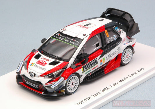 MODELLINO IN SCALA COMPATIBILE CON TOYOTA YARIS WRC N.9 7th MONTE CARLO 2018 E.LAPPI-J.FERM 1:43 SPARK MODEL S5959
